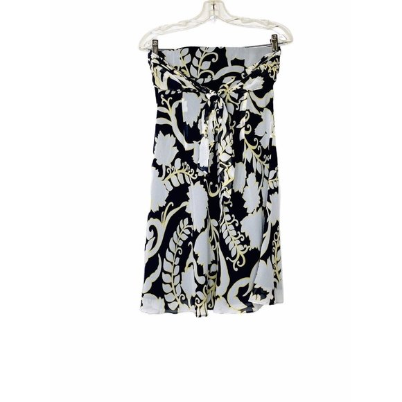 Ann Taylor 100% Silk Strapless Corset Top Cocktail Dress Floral Abstract Size 2P - Picture 4 of 10
